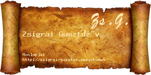 Zsigrai Gusztáv névjegykártya